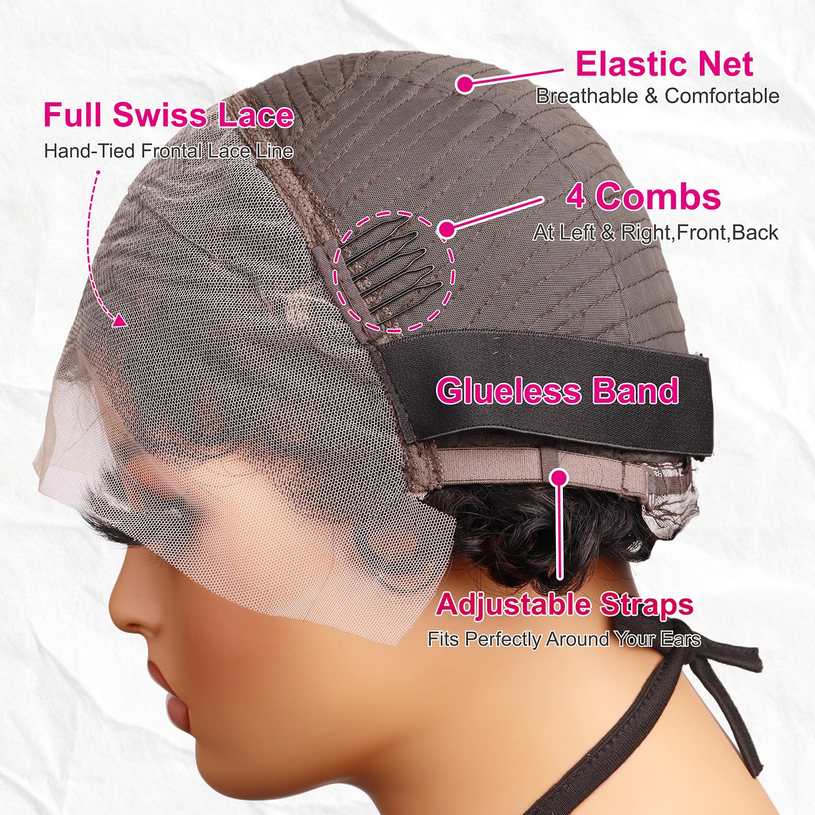 CrystalHair deep wave pixie texture image showcases defined curls and layering.