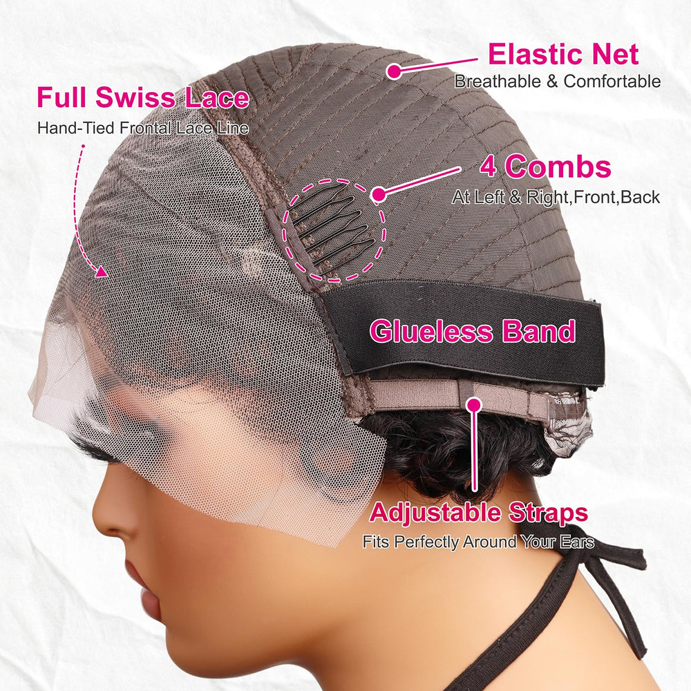 CrystalHair deep wave pixie texture image showcases defined curls and layering.