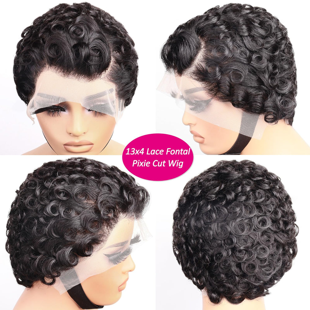 CrystalHair natural black wig on model demonstrates seamless blend with African American hair.