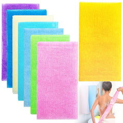 Cshangzei 8Pcs bath cloth set in colorful stripes for full-body exfoliation.