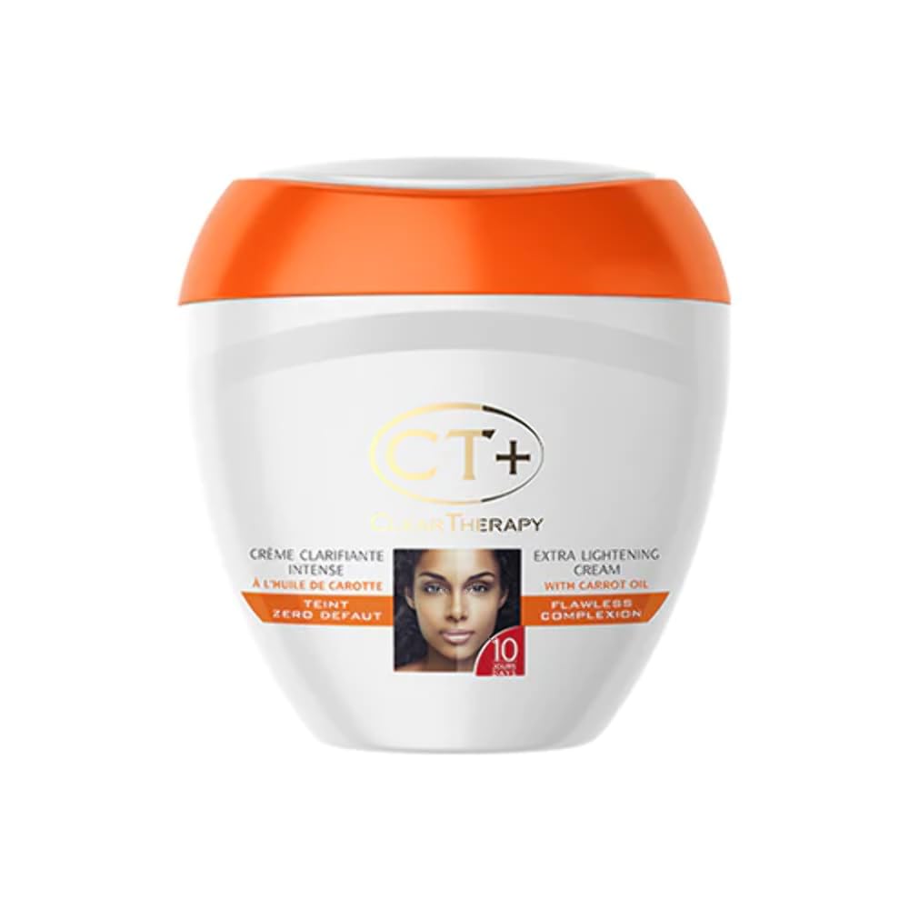 CT+ Clear Therapy Extra Lightening Cream with carrot oil jar for radiant complexion