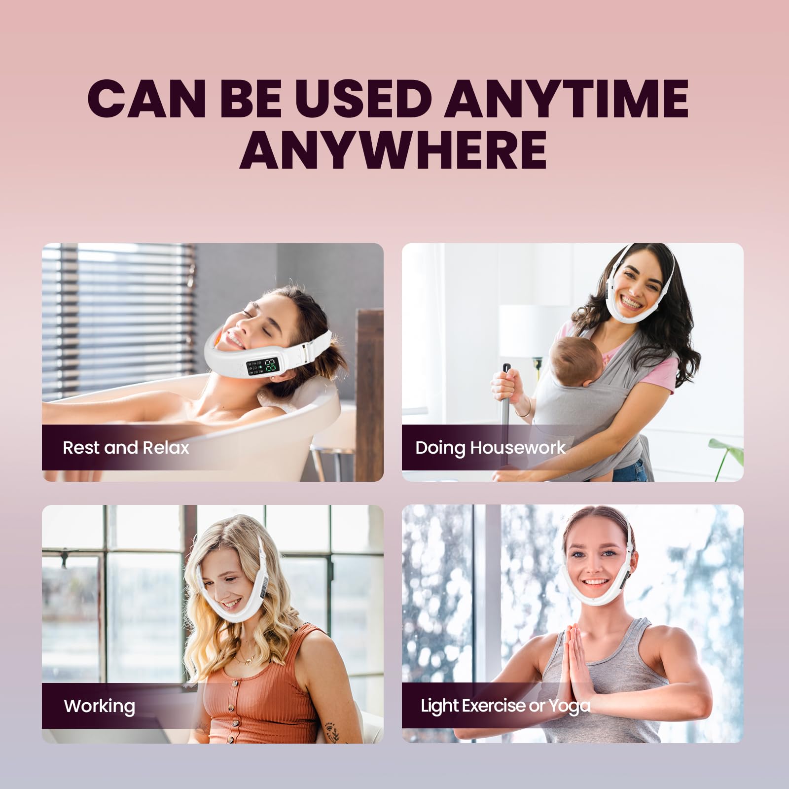 Cteart device with 8 modes and 15 intensities for personalized massage.