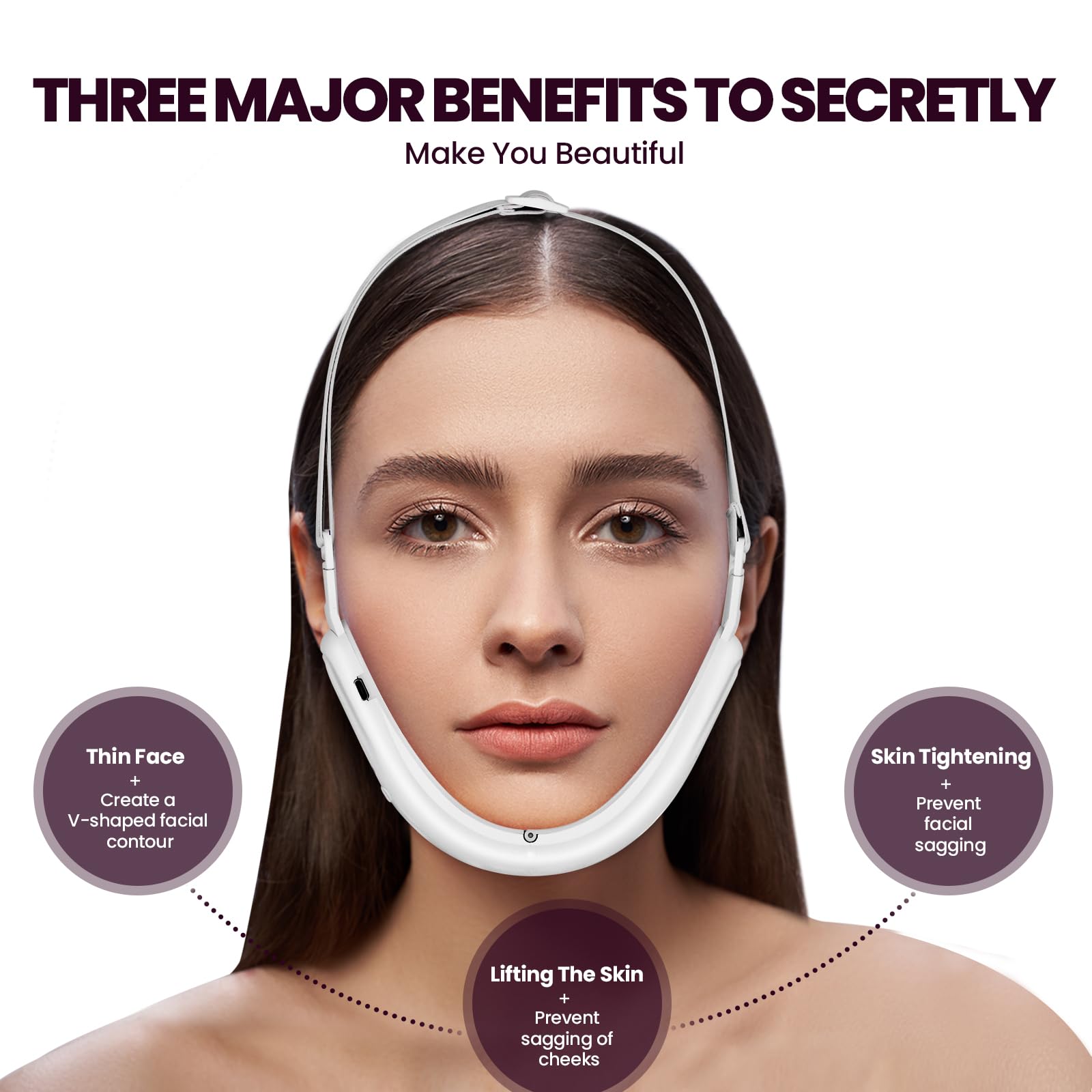 Cteart double chin machine showing V-face effect on the jawline.