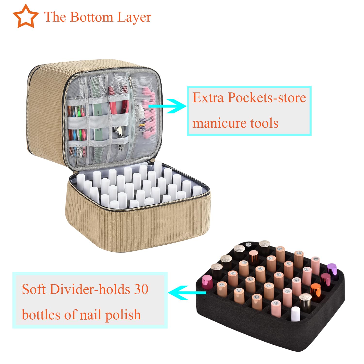 CTWWFS corduroy nail polish organizer gift-ready design makes a thoughtful present.