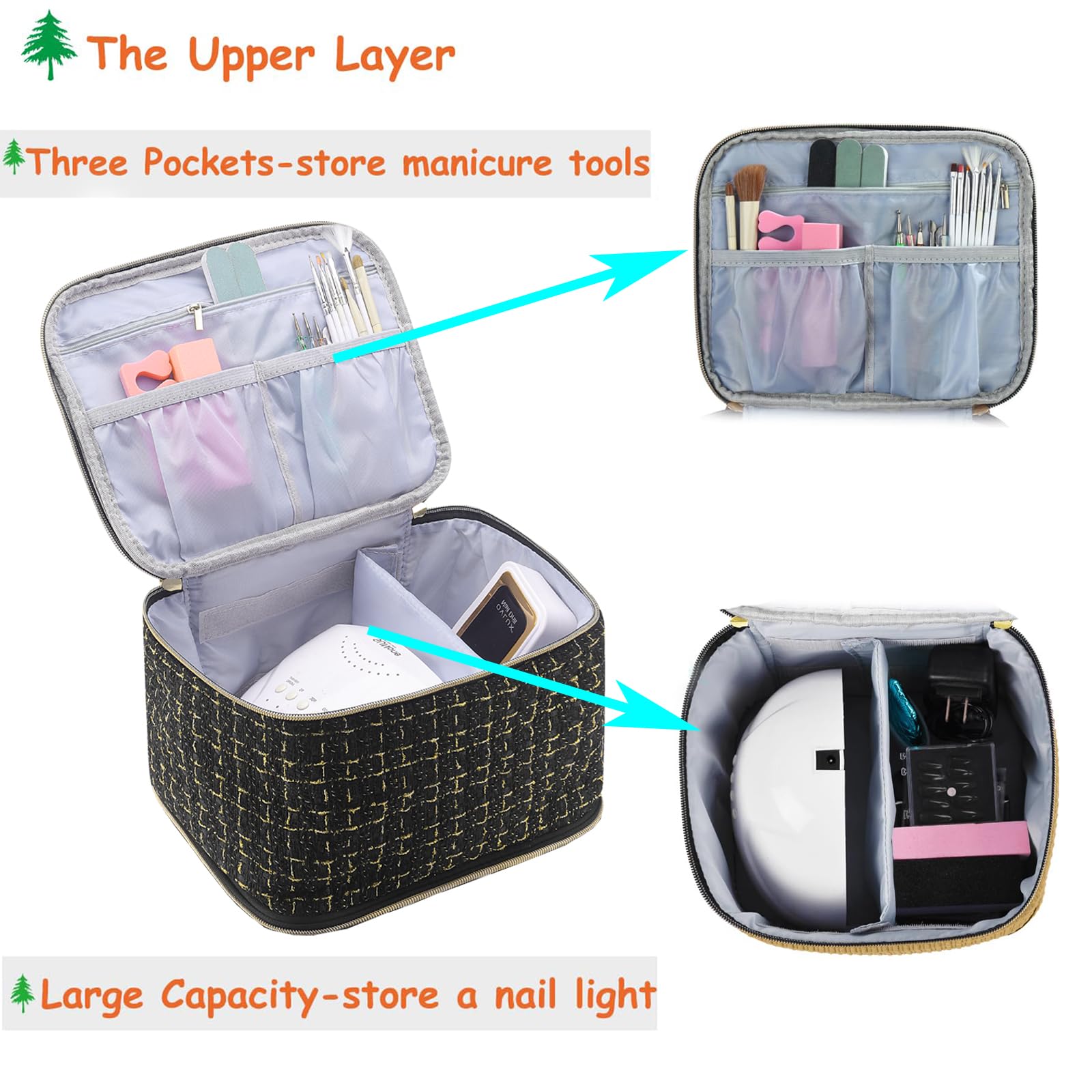 CTWWFS nail-kit-pockets-and-tools shows dedicated spaces for files and drills