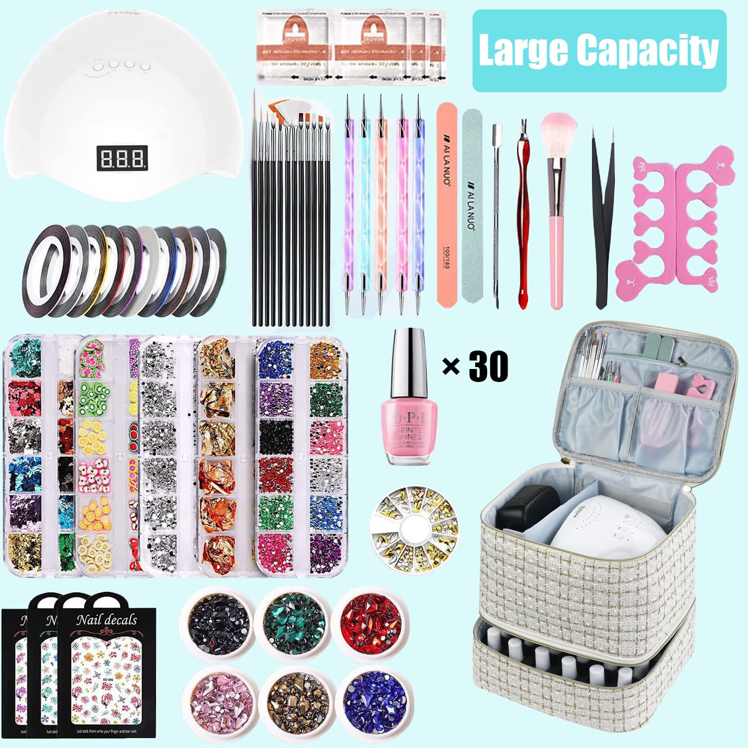 CTWWFS nail-polish-organizer-case travel-ready top handle enables easy transport.