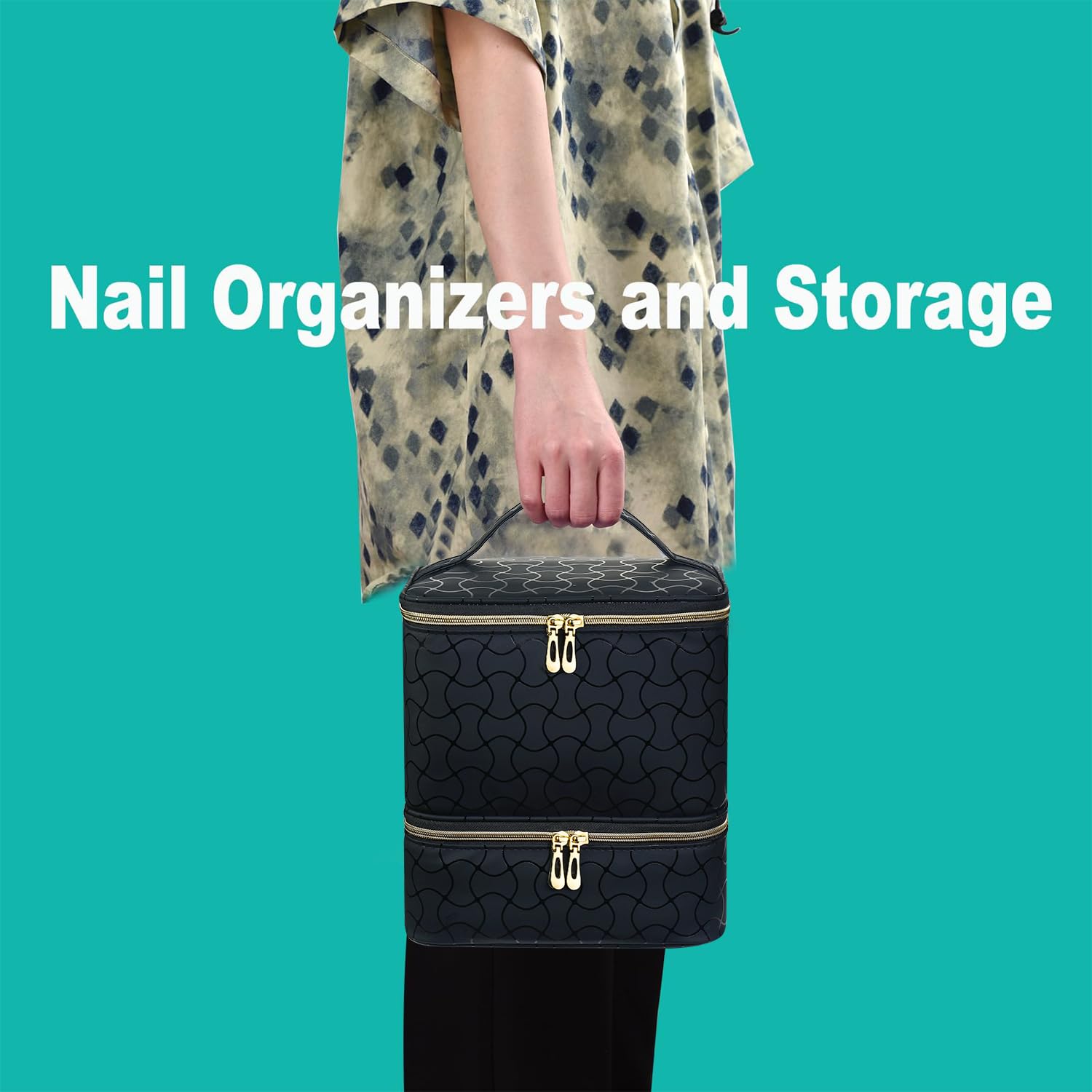 CTWWFS Nail Polish Organizer case with lamp stores lamp and cords neatly