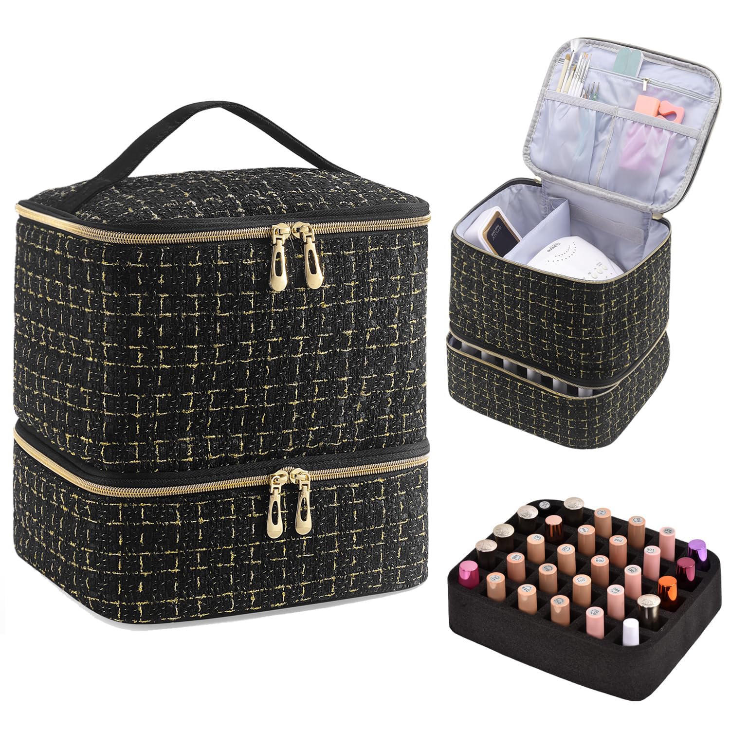 CTWWFS nail-polish-organizer-front-view shows portable, organized storage for travel-ready manicures