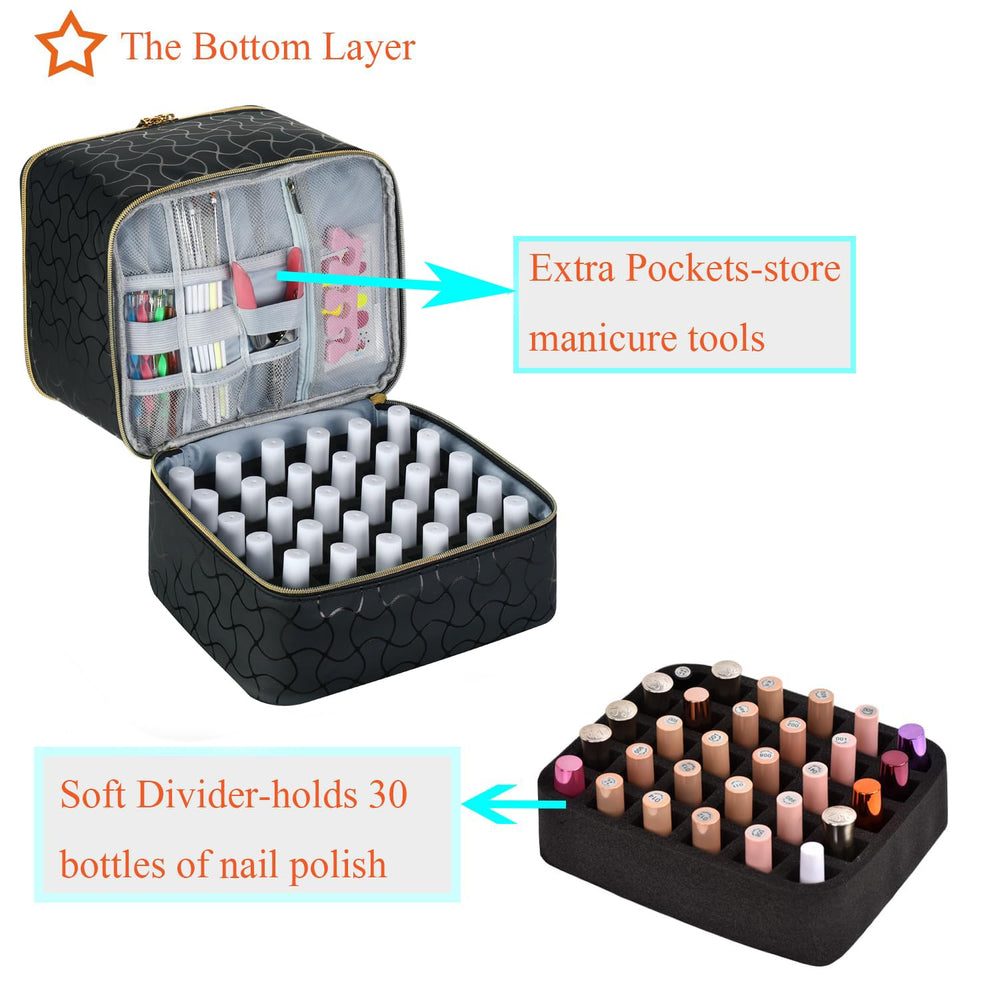 CTWWFS Nail Polish Organizer travel-ready handle for easy on-the-go portability