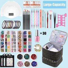CTWWFS nail-polish-organizer-upper-compartment illustrates lamp and cord for on-site curing