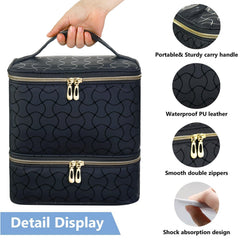 CTWWFS Nail Polish Organizer upper-layer compartments keep tools neatly organized