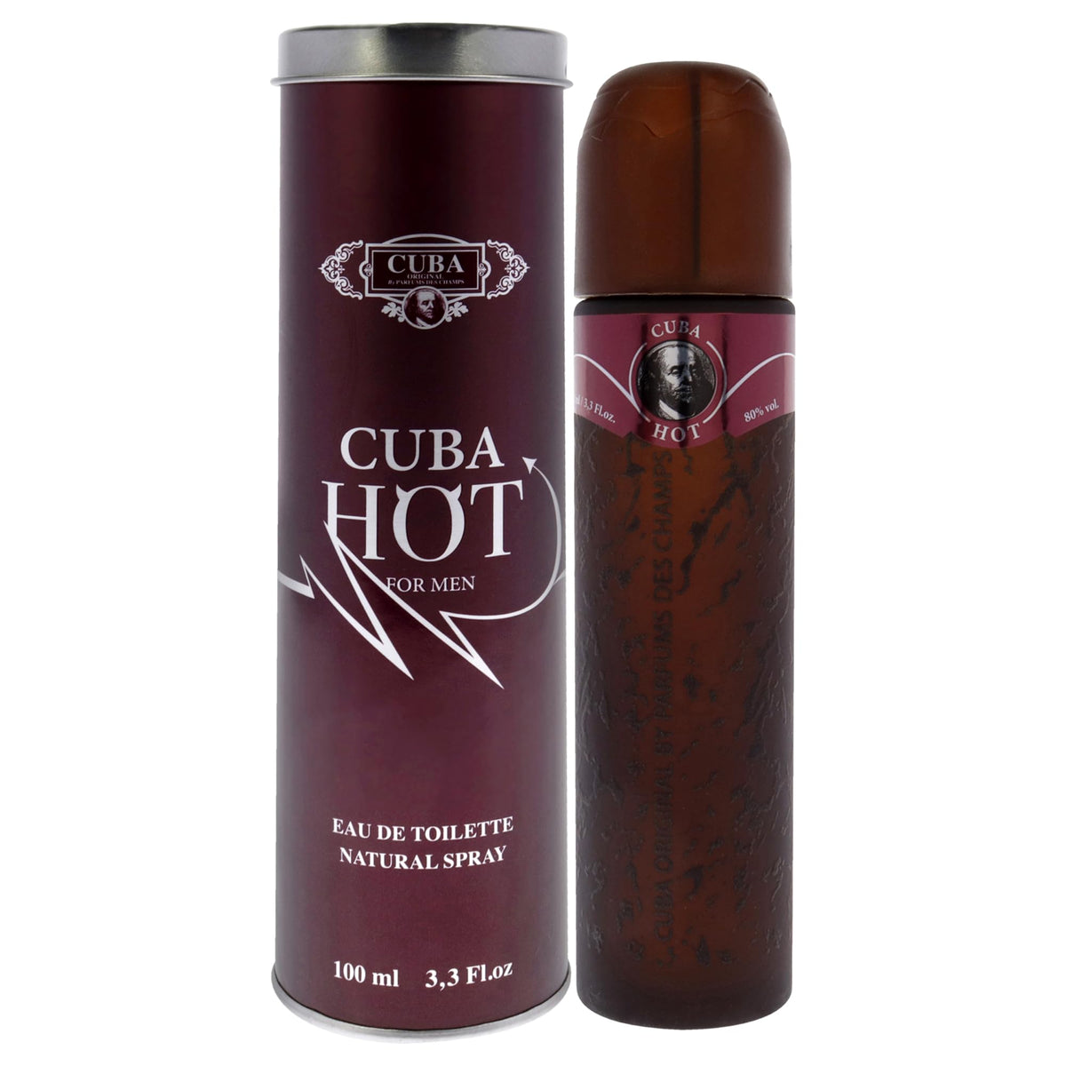 Cuba Hot for Men bottle front view ideal for daily wear.