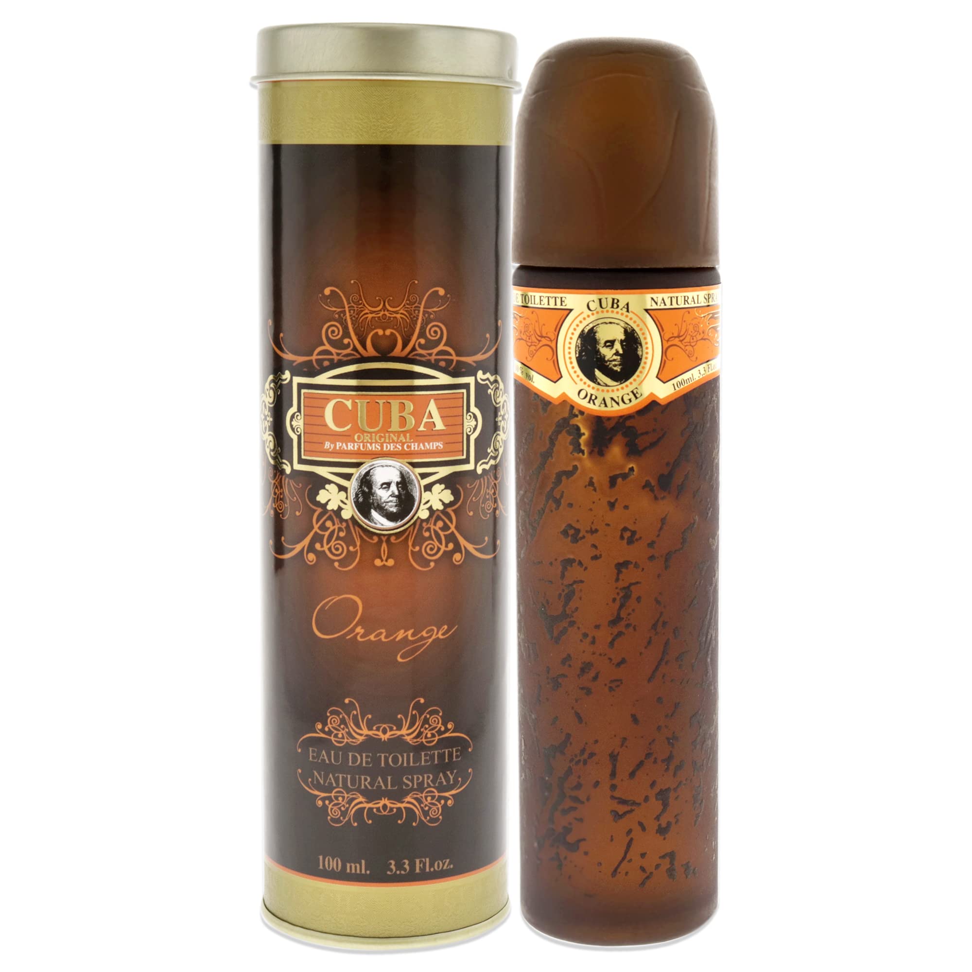 Cuba Orange for Men EDT bottle front view for confident daytime wear