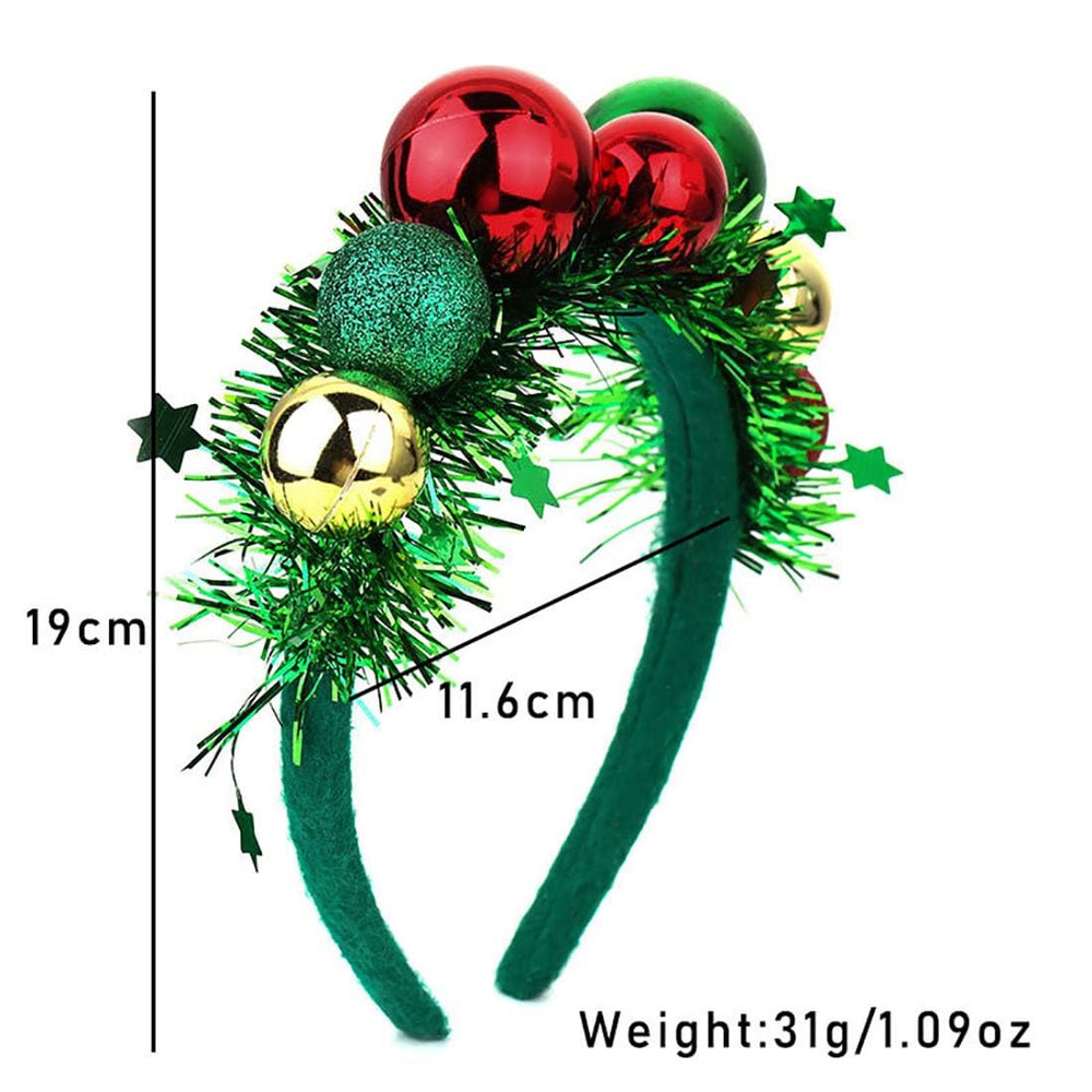 Cubahop green headband with bells and beads demonstrates festive accessory versatility.