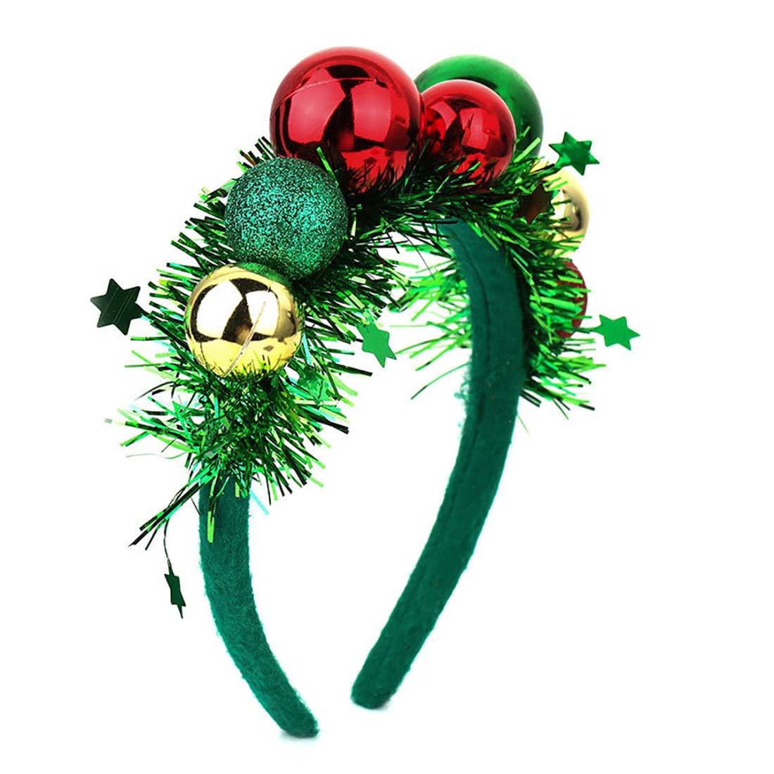 Cubahop small bell headband in green with padded round design for comfortable festive styling.