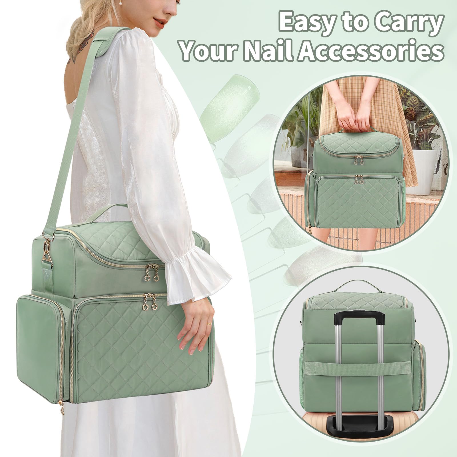 CUBETASTIC green lamp compartment fits a compact nail lamp.