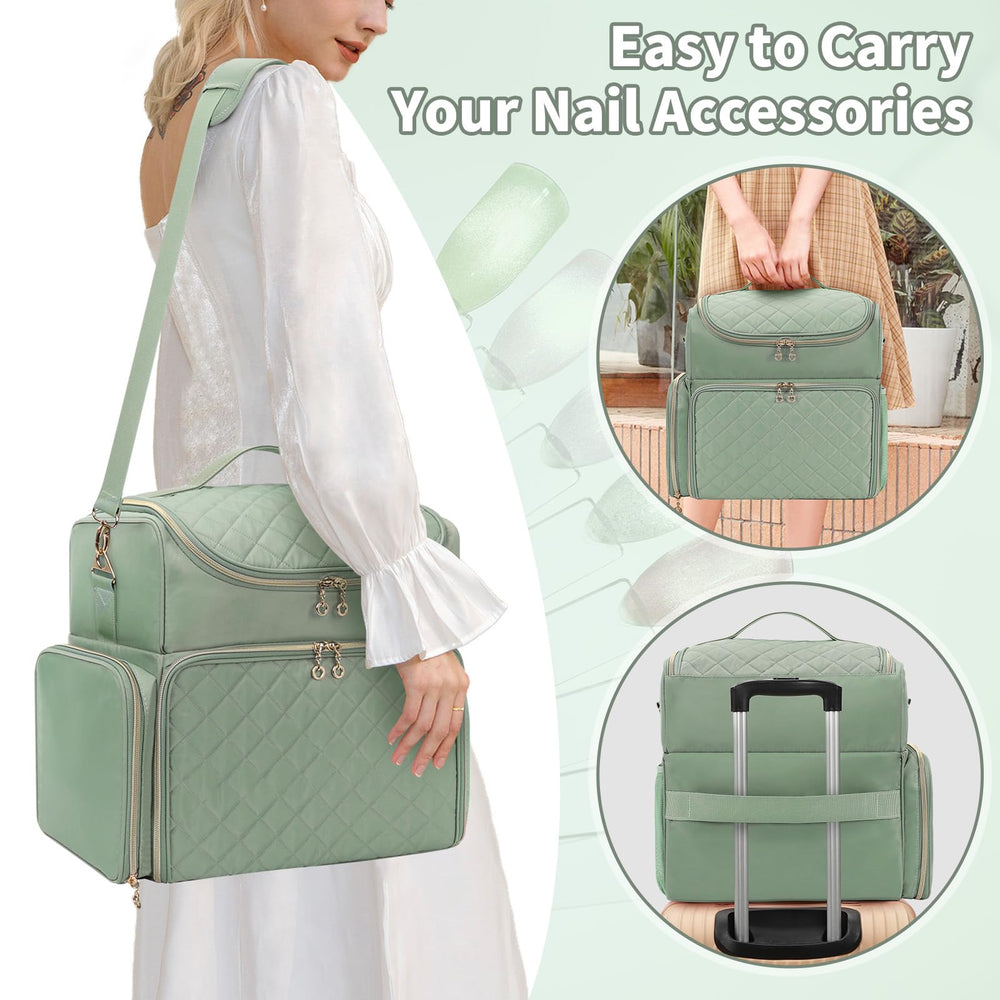 CUBETASTIC green lamp compartment fits a compact nail lamp.