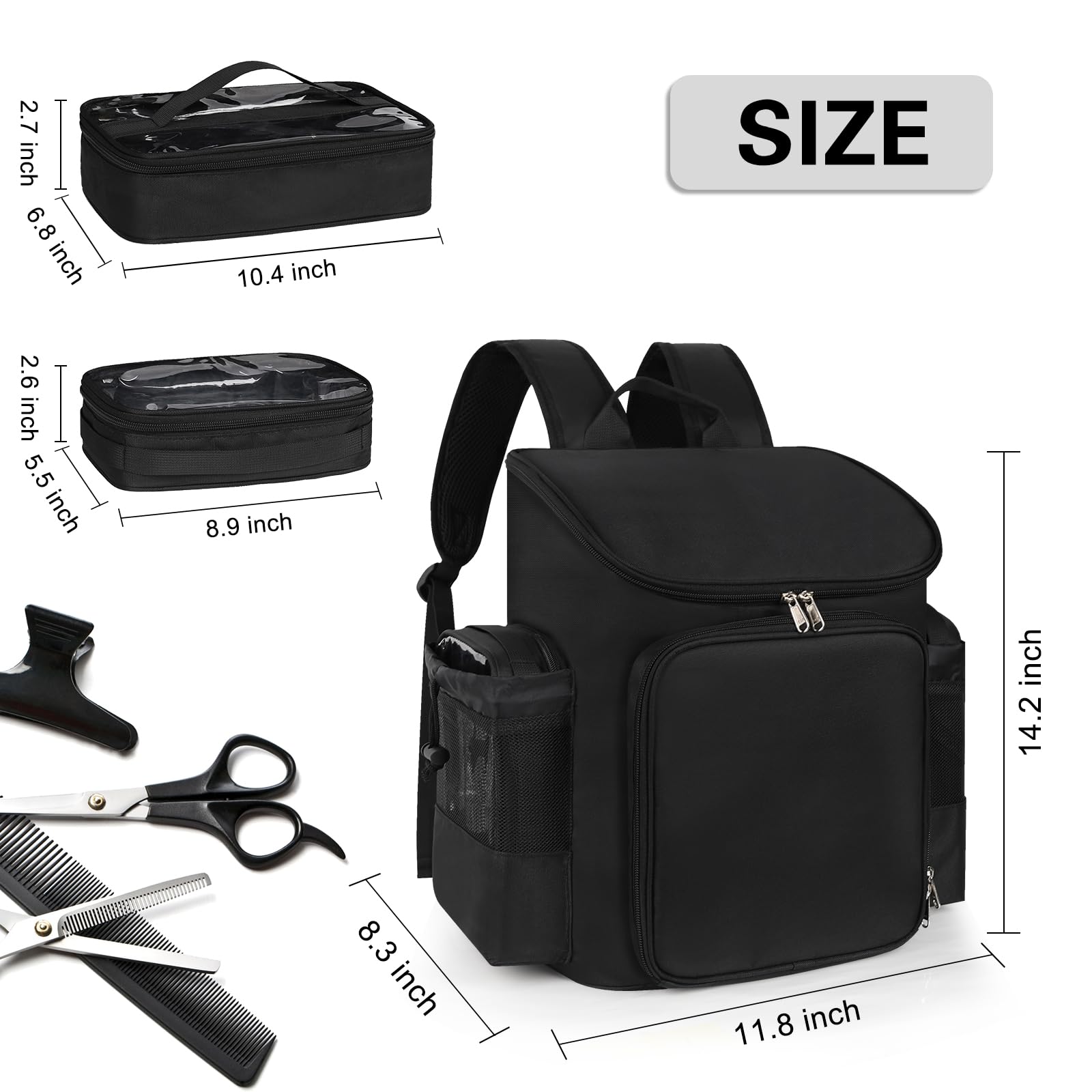 CUBETASTIC Hairstylist Traveling Bag adjustable dividers tailor space for different tools