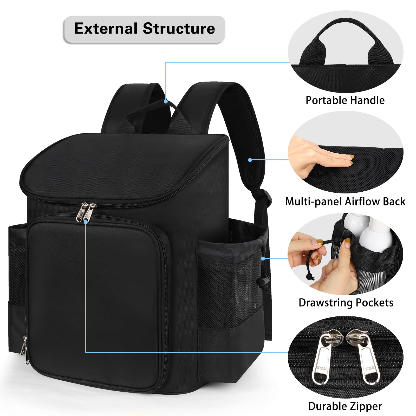 CUBETASTIC Hairstylist Traveling Bag heat-resistant lining protects hot tools during transit