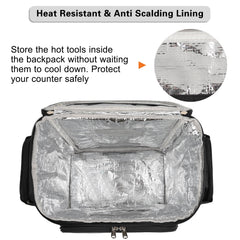 CUBETASTIC Hairstylist Traveling Bag open main compartment highlights adjustable dividers for gear organization