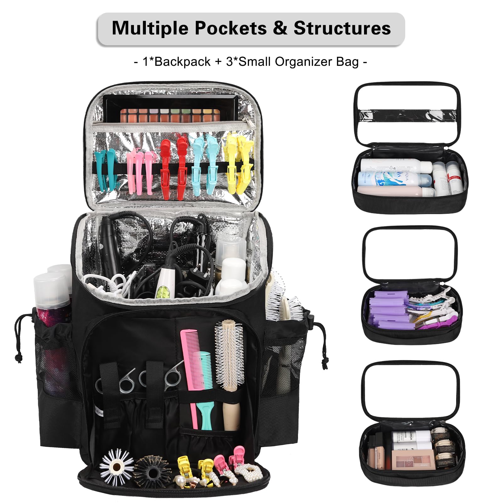 CUBETASTIC Hairstylist Traveling Bag side pockets keep frequently used tools within reach