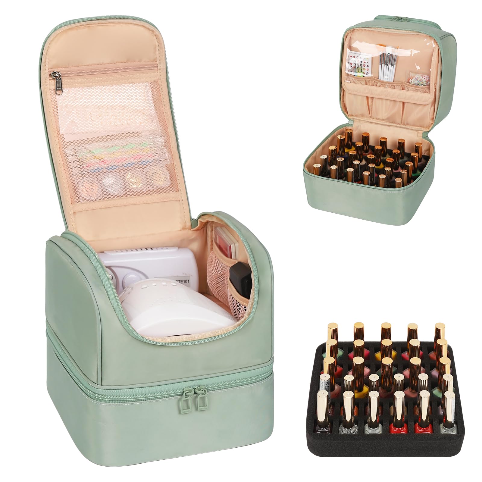 CUBETASTIC nail polish organizer case closed, sleek black exterior for compact travel storage