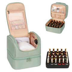 CUBETASTIC nail polish organizer case closed, sleek black exterior for compact travel storage