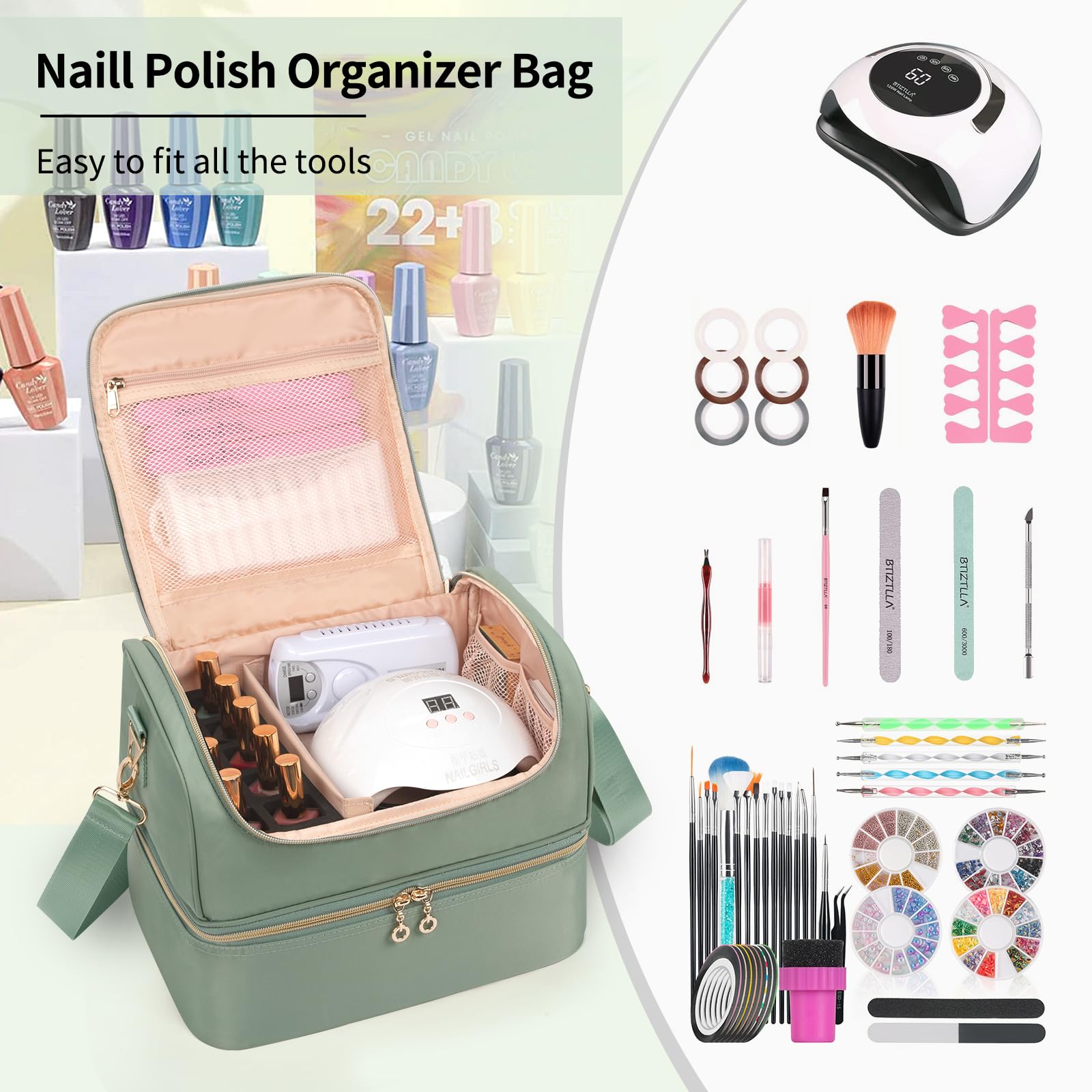 Cubetastic nail-polish-organizer-case color options complement personal style.