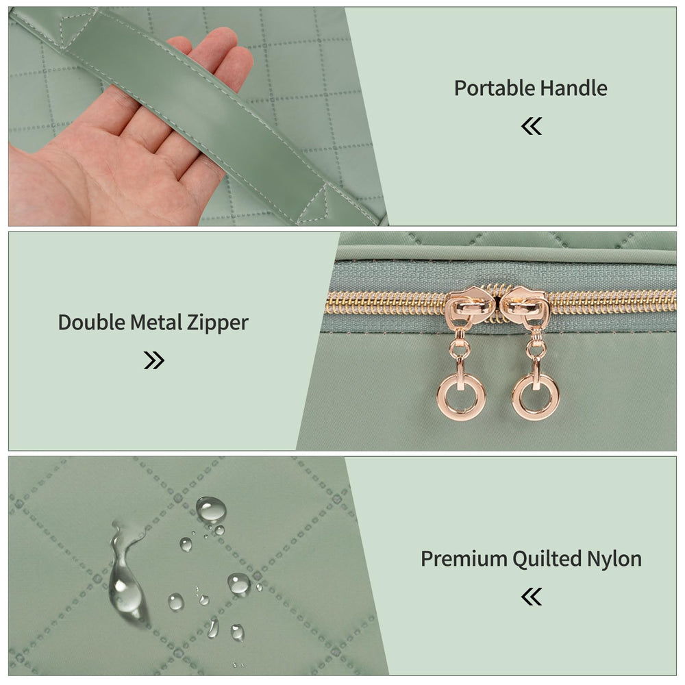Cubetastic nail-polish-organizer-case travel strap feature enables hands-free transport.