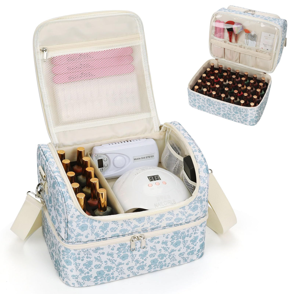CUBETASTIC nail polish organizer front view with bottles visible for spacious storage