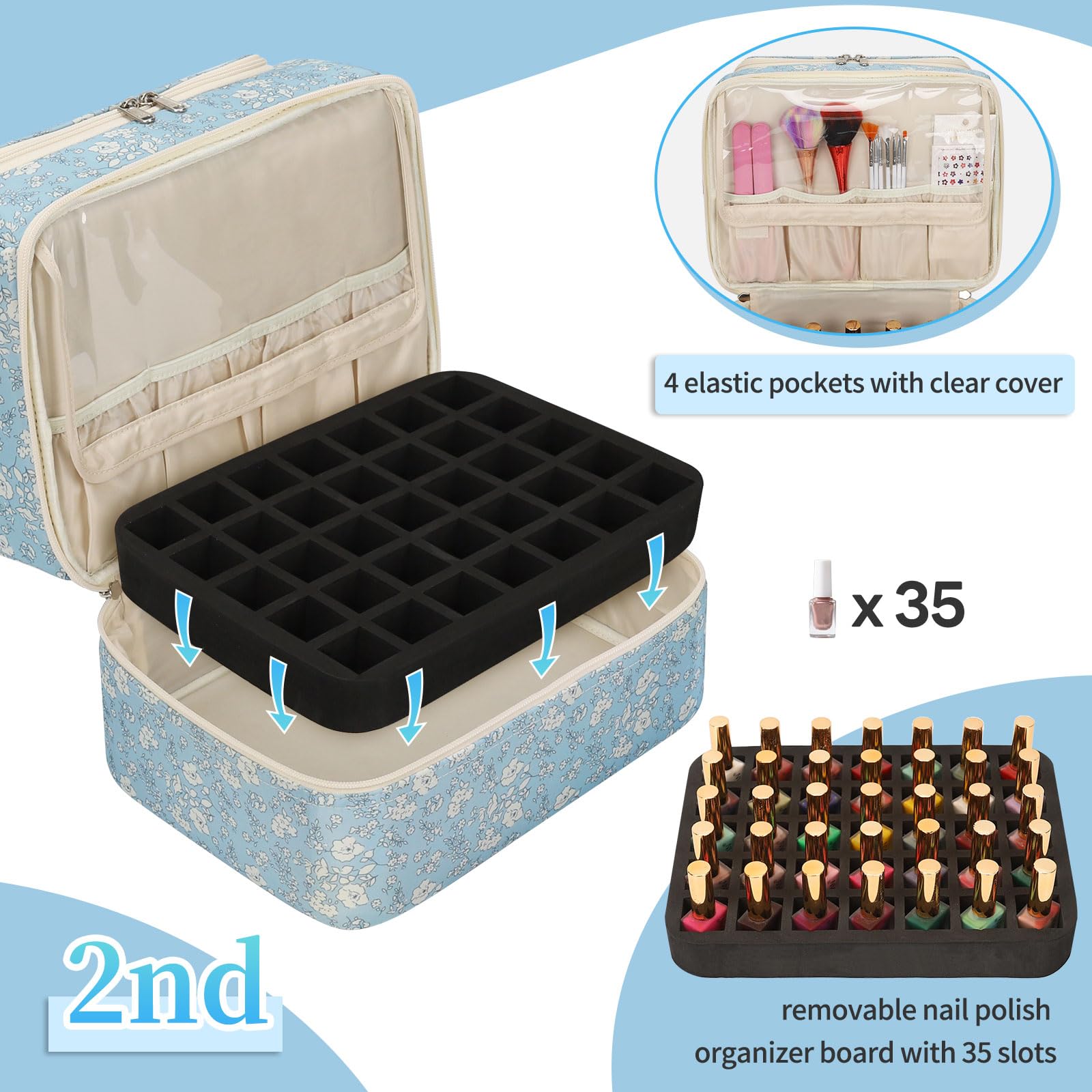 CUBETASTIC nail lamp pocket and adjustable divider for different sizes