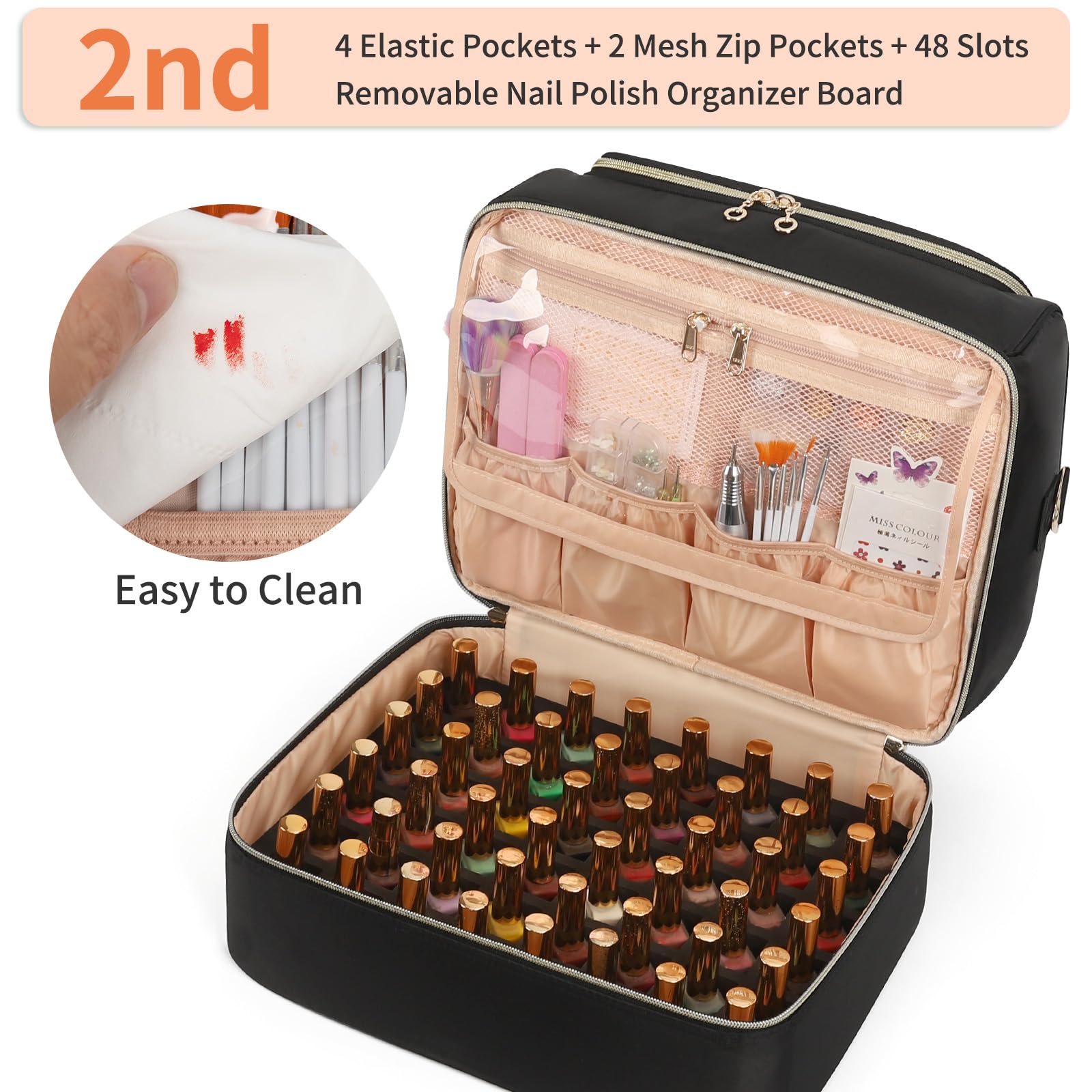CUBETASTIC lower layer holds 48 bottles plus elastic pockets for tools
