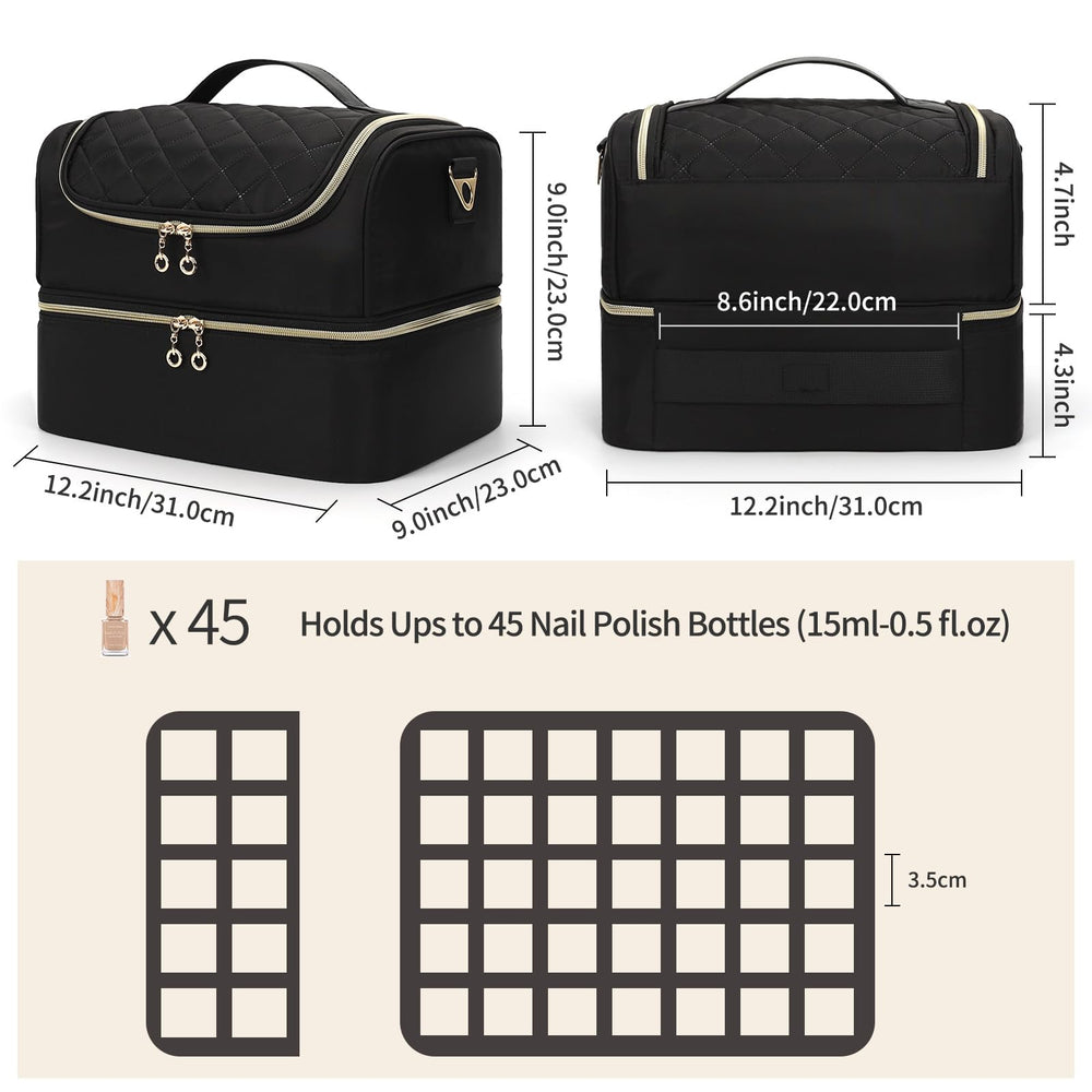 CUBETASTIC organizer open layout highlights large capacity for bottles and tools.