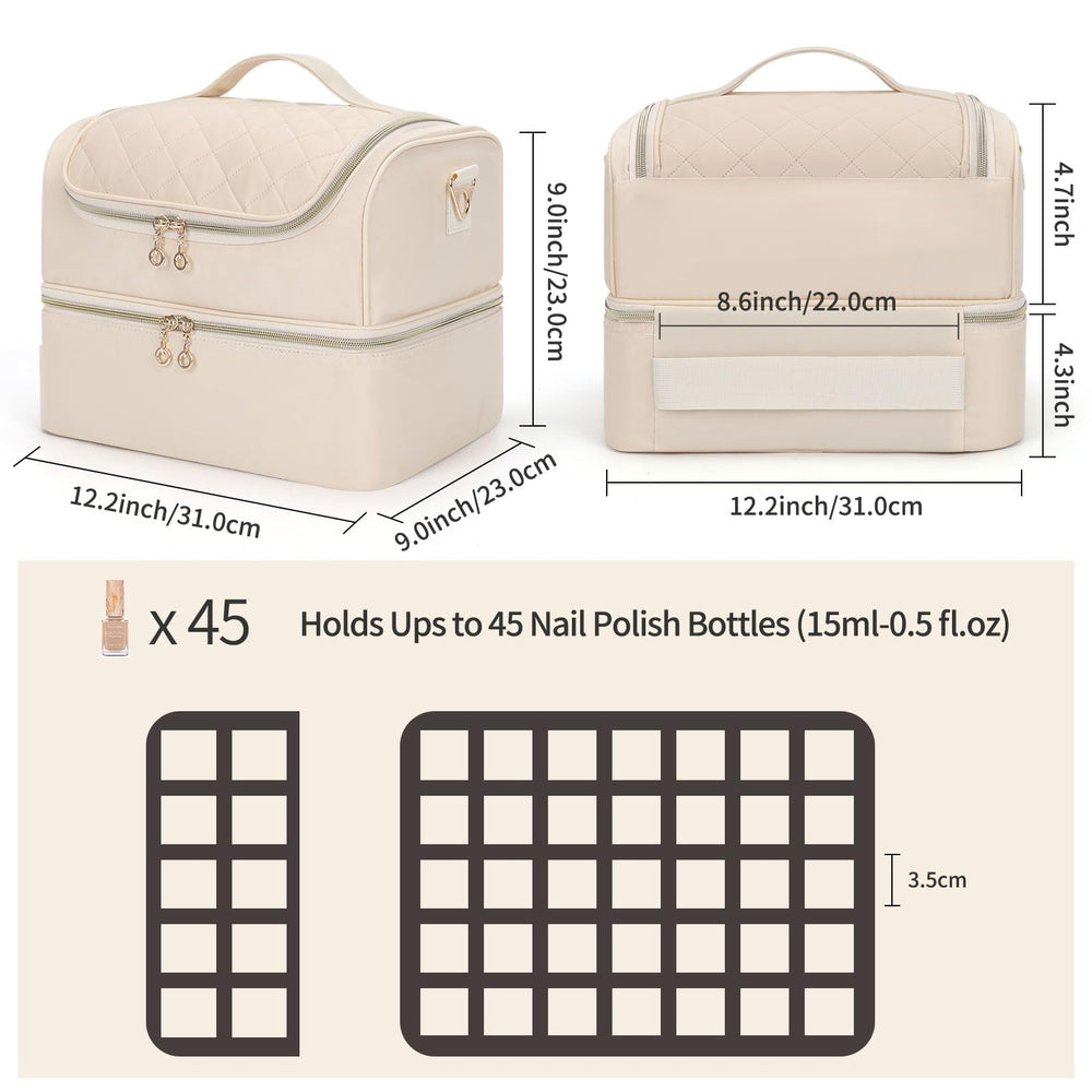 CUBETASTIC nail-polish-organizer quilted nylon padding protects bottles during travel