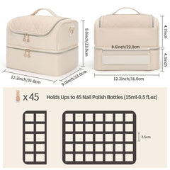 CUBETASTIC nail-polish-organizer quilted nylon padding protects bottles during travel