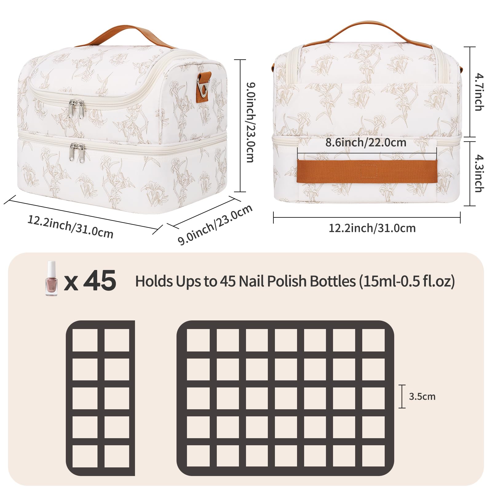CUBETASTIC Nail Polish Organizer top view highlighting a compact travel-ready design