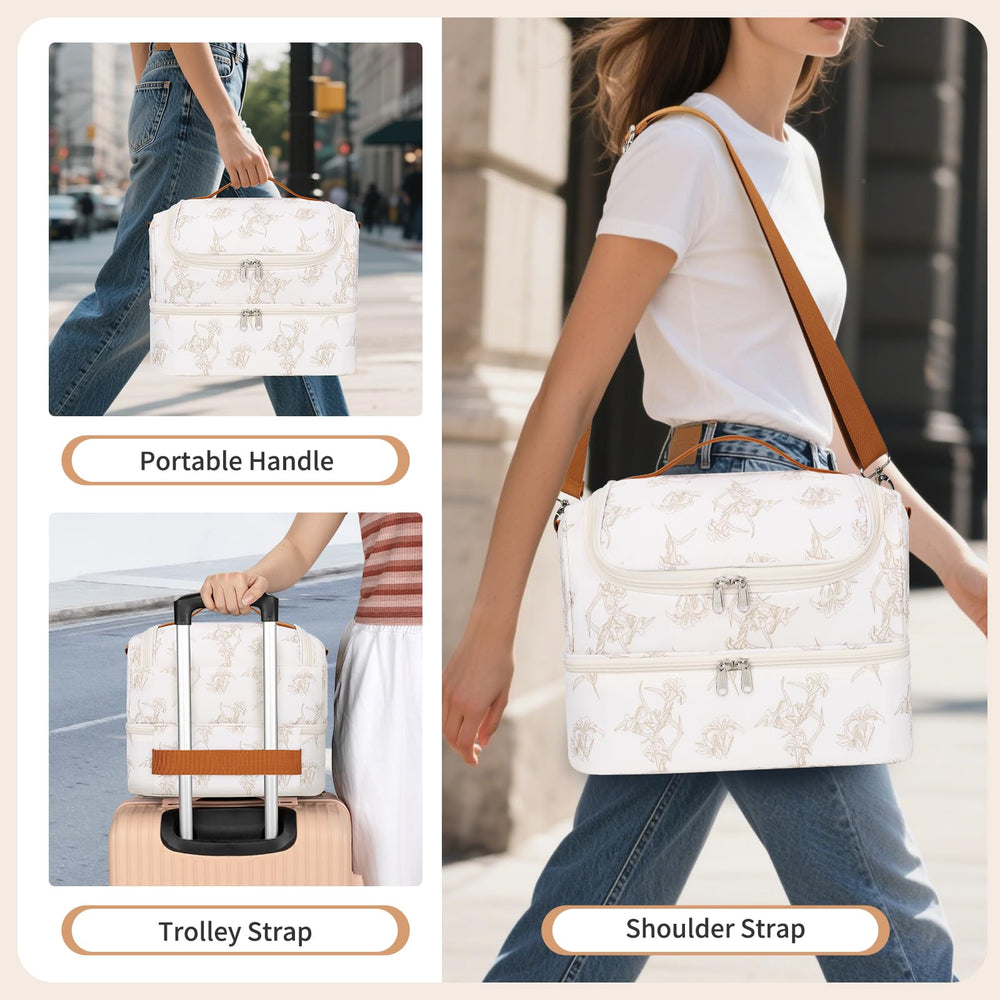 CUBETASTIC Nail Polish Organizer travel straps demonstrating three-carry options for on-the-go use