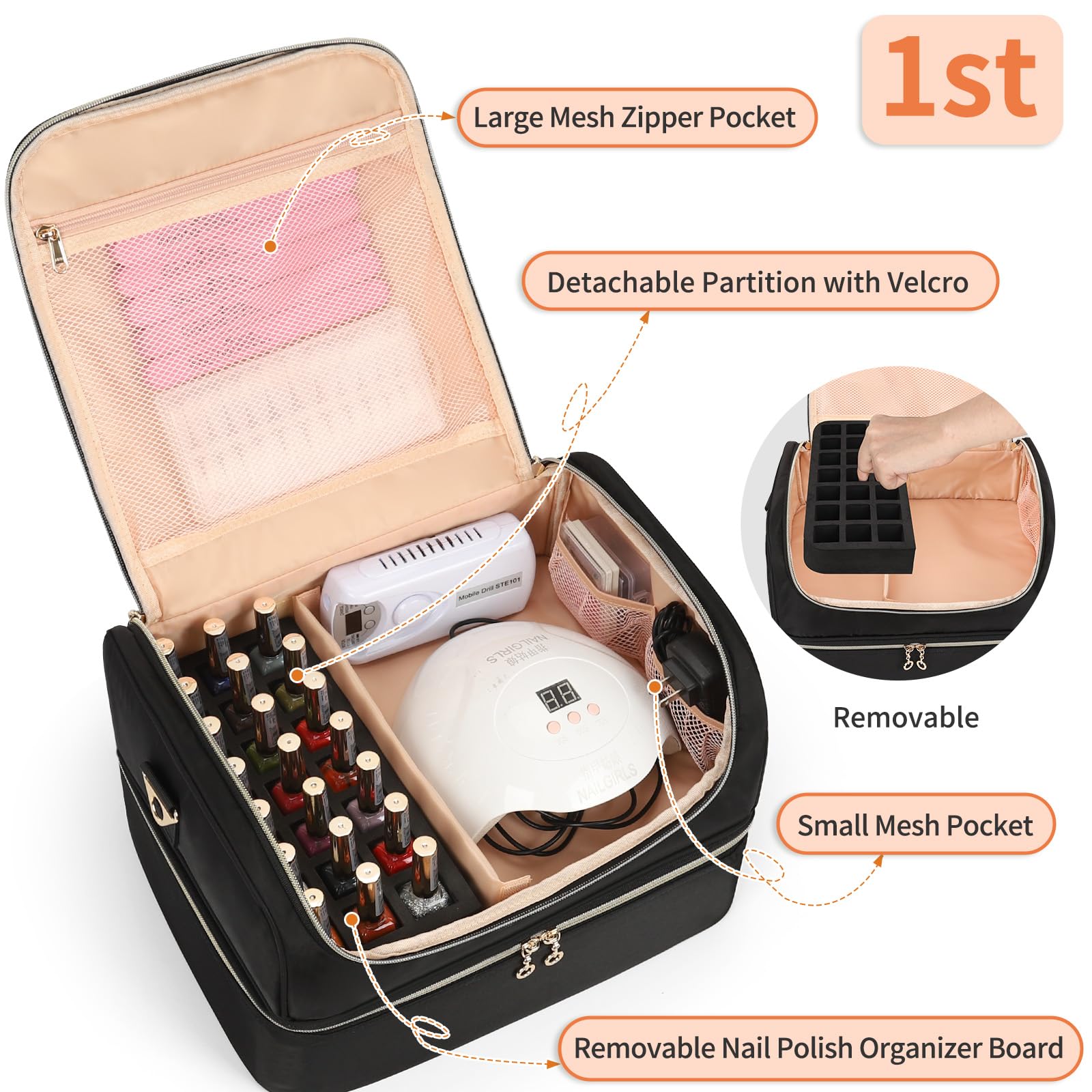 CUBETASTIC upper layer with 21-slot board keeps shades organized at a glance