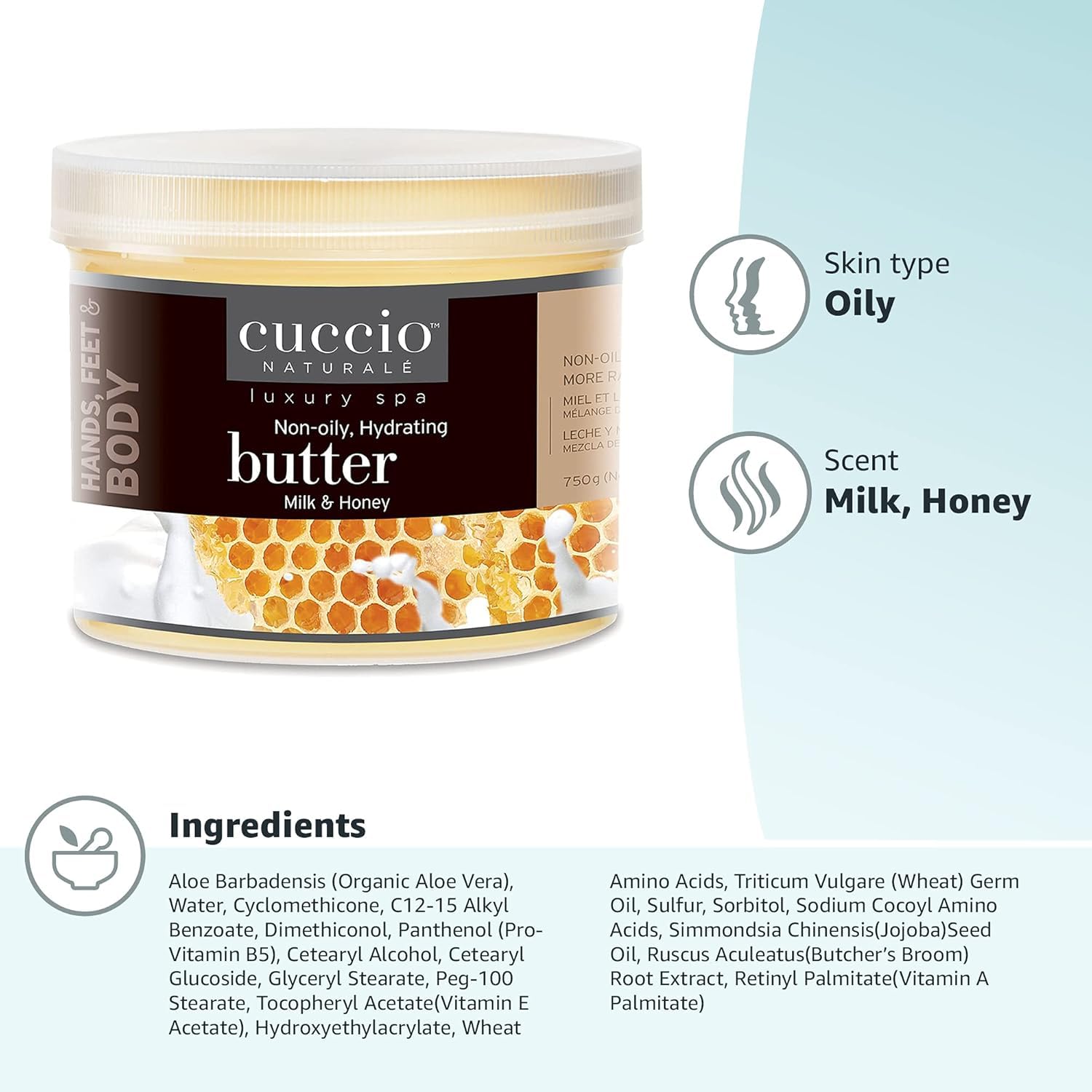 Cuccio Milk and Honey Butter Blend hands during application highlights quick absorption
