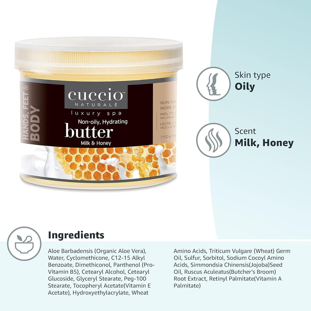 Cuccio Milk and Honey Butter Blend hands during application highlights quick absorption