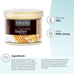 Cuccio Milk and Honey Butter Blend hands during application highlights quick absorption
