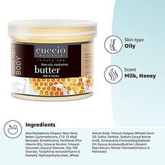 After exfoliating, Cuccio Naturale Milk & Honey Butter blends seals in moisture.