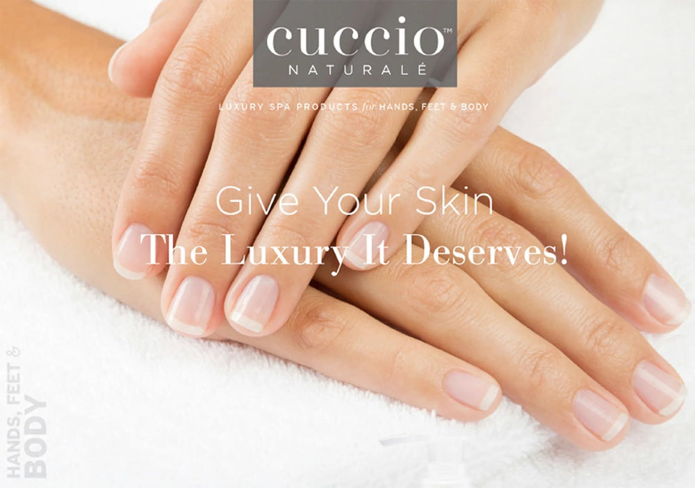 Cuccio Naturale Butter Blend Vanilla Bean Sugar jar closeup highlights creamy texture melting into skin.
