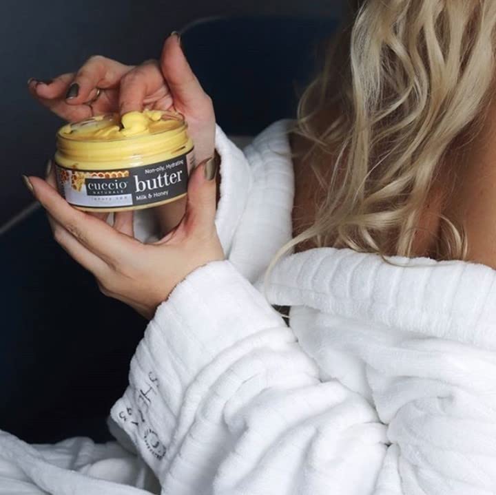 Cuccio Naturale Butter Blends cream texture melt reveals lightweight, non-greasy moisture for daily use