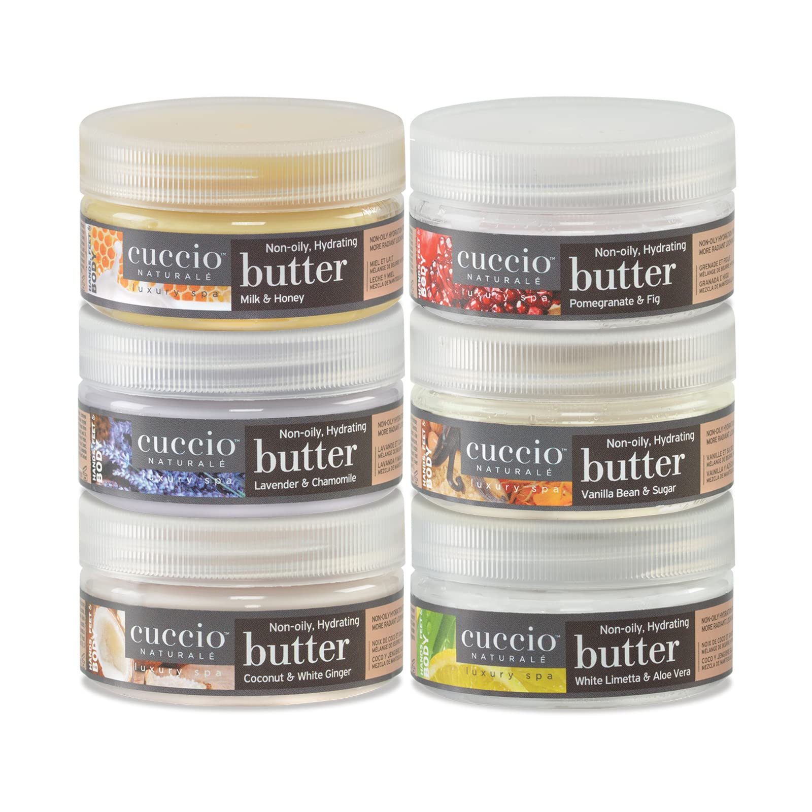 Cuccio Naturale Butter Blends hands-and-arms application highlights lasting moisture.