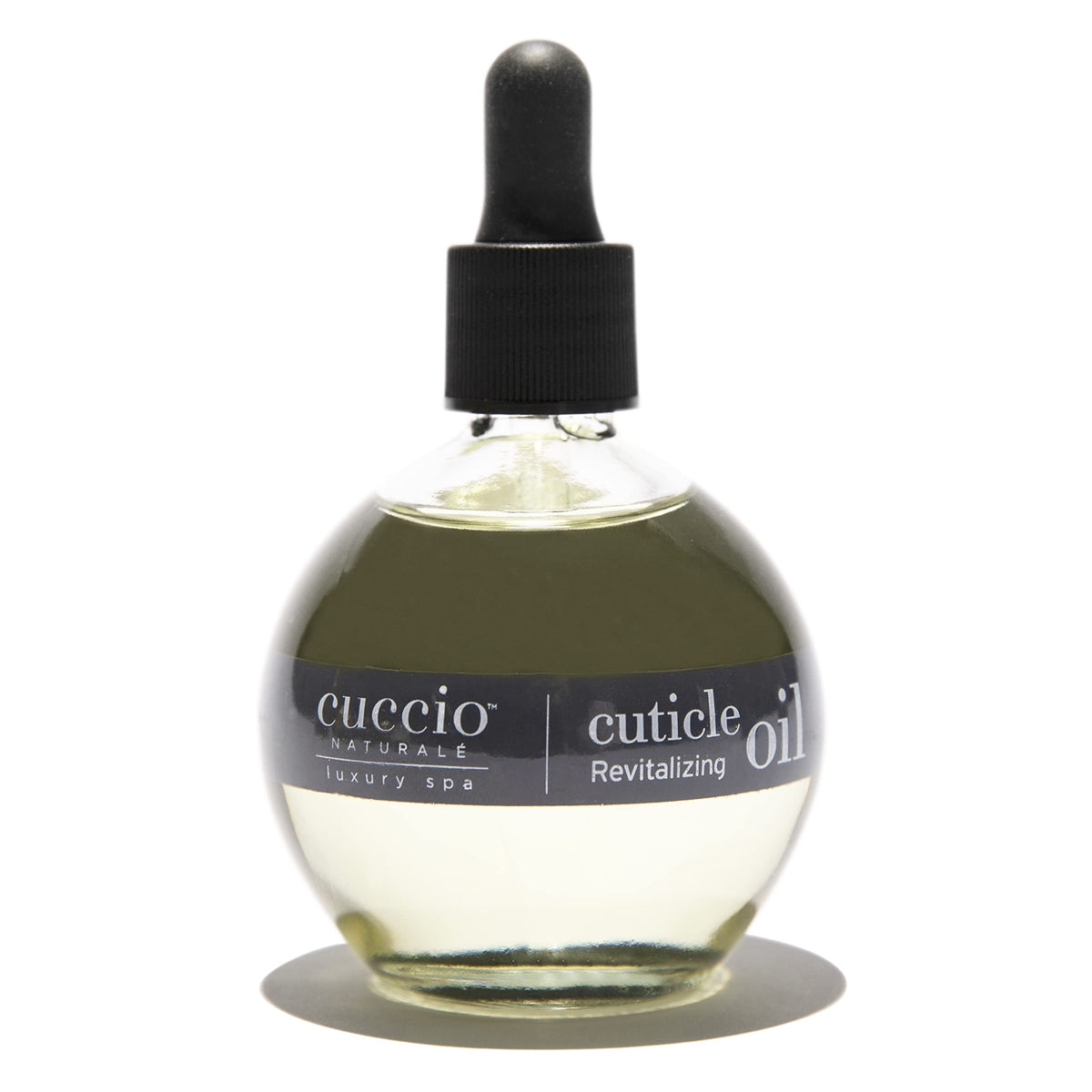 Cuccio Naturale Cuticle Oil bottle with dispenser showing easy application and fast hydration.