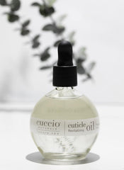 Cuccio Naturale Revitalizing Cuticle Oil on hand shows greaseless hydration and subtle shine.