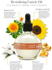 Cuccio Naturale label close-up highlighting paraben-free formula for healthier nails.