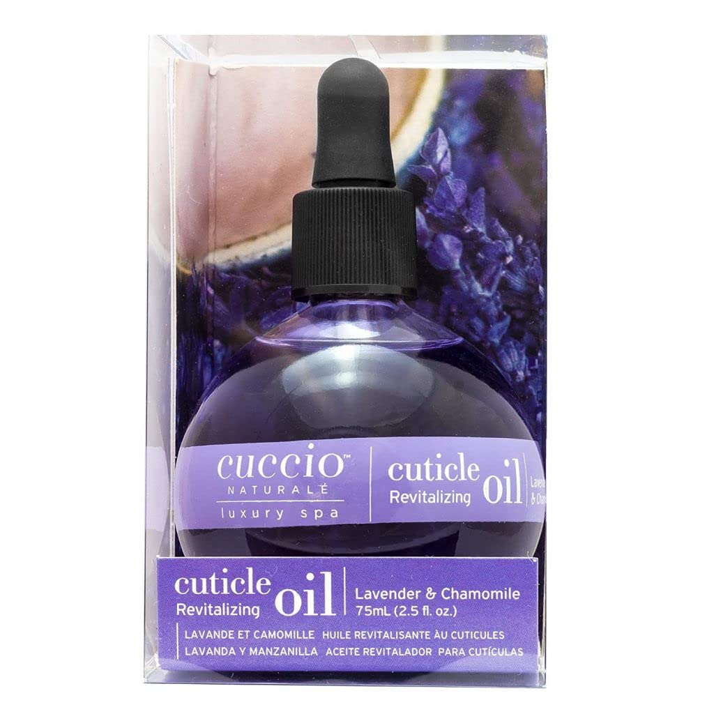 Cuccio Naturale Lavender Cuticle Oil application promotes nourishing dry cuticles and nails