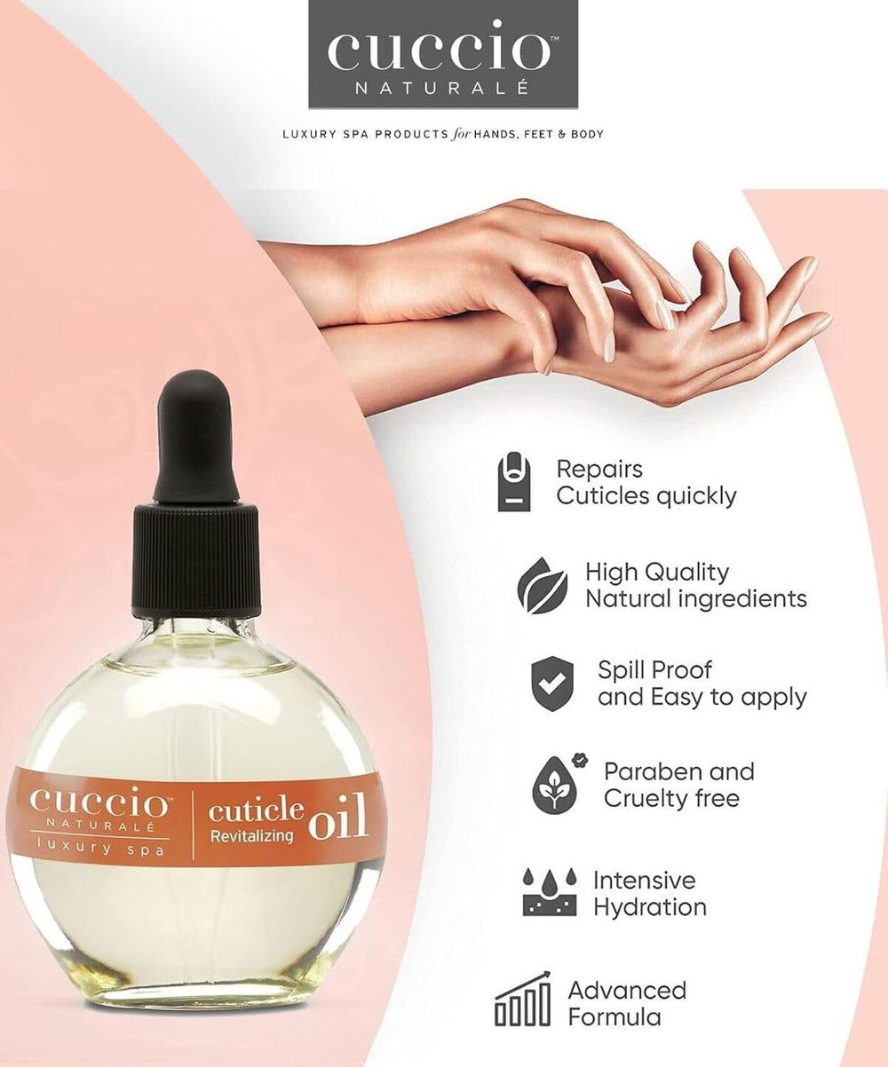 Cuccio Naturale Revitalizing Cuticle Oil ideal for overnight treatment and renewal